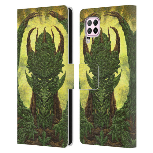 Ed Beard Jr Dragons Green Guardian Greenman Leather Book Wallet Case Cover For Huawei Nova 6 SE / P40 Lite