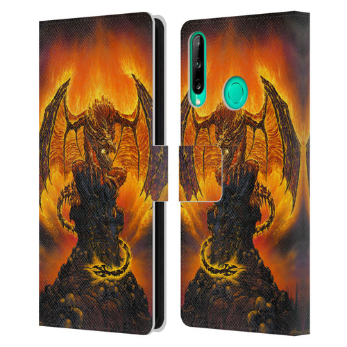 Ed Beard Jr Dragons Harbinger Of Fire Leather Book Wallet Case Cover For Huawei P40 lite E