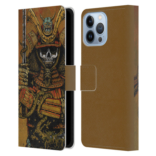 David Lozeau Colourful Grunge Samurai Leather Book Wallet Case Cover For Apple iPhone 13 Pro Max