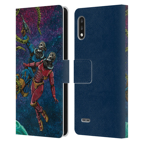 David Lozeau Colourful Grunge Astronaut Space Couple Love Leather Book Wallet Case Cover For LG K22