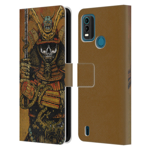 David Lozeau Colourful Grunge Samurai Leather Book Wallet Case Cover For Nokia G11 Plus