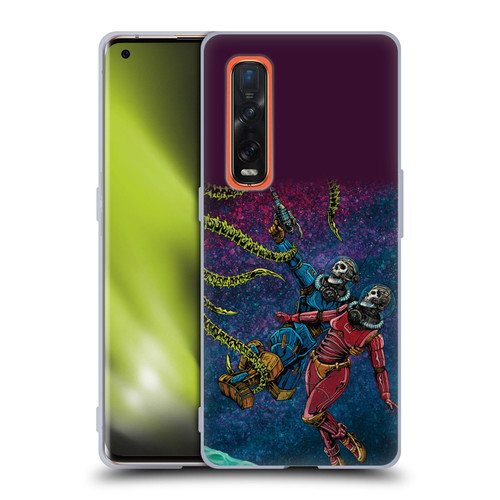 David Lozeau Colourful Grunge Astronaut Space Couple Love Soft Gel Case for OPPO Find X2 Pro 5G