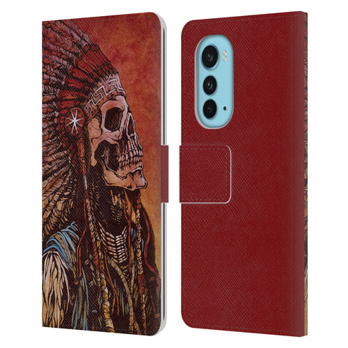 David Lozeau Colourful Grunge Native American Leather Book Wallet Case Cover For Motorola Edge (2022)