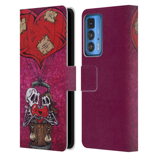 David Lozeau Colourful Grunge Day Of The Dead Leather Book Wallet Case Cover For Motorola Edge 20 Pro