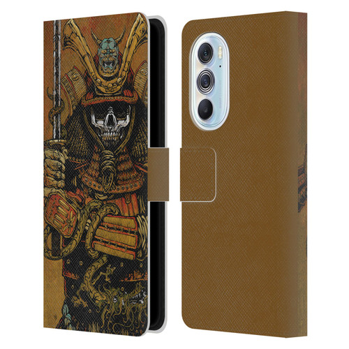 David Lozeau Colourful Grunge Samurai Leather Book Wallet Case Cover For Motorola Edge X30