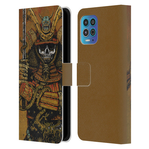 David Lozeau Colourful Grunge Samurai Leather Book Wallet Case Cover For Motorola Moto G100