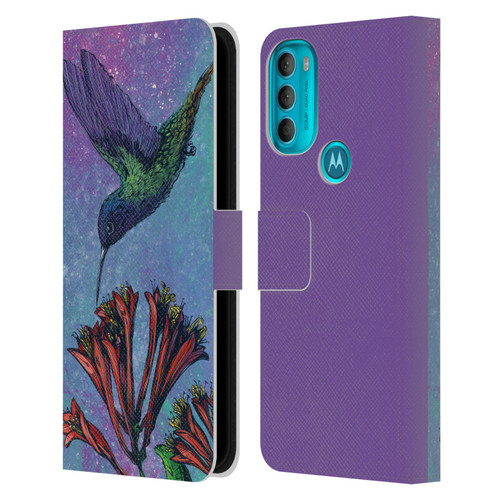David Lozeau Colourful Grunge The Hummingbird Leather Book Wallet Case Cover For Motorola Moto G71 5G