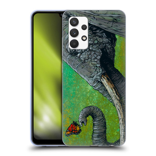 David Lozeau Colourful Grunge The Elephant Soft Gel Case for Samsung Galaxy A32 (2021)