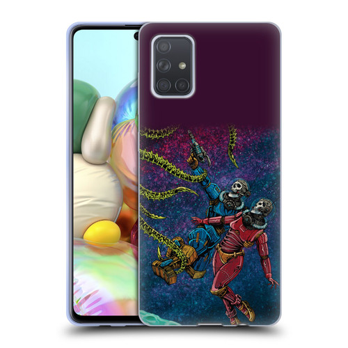 David Lozeau Colourful Grunge Astronaut Space Couple Love Soft Gel Case for Samsung Galaxy A71 (2019)