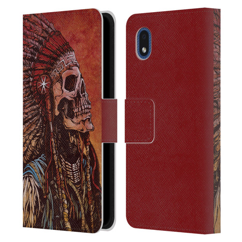 David Lozeau Colourful Grunge Native American Leather Book Wallet Case Cover For Samsung Galaxy A01 Core (2020)