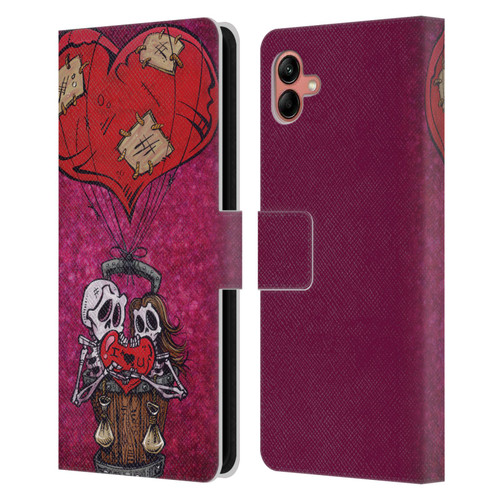 David Lozeau Colourful Grunge Day Of The Dead Leather Book Wallet Case Cover For Samsung Galaxy A04 (2022)