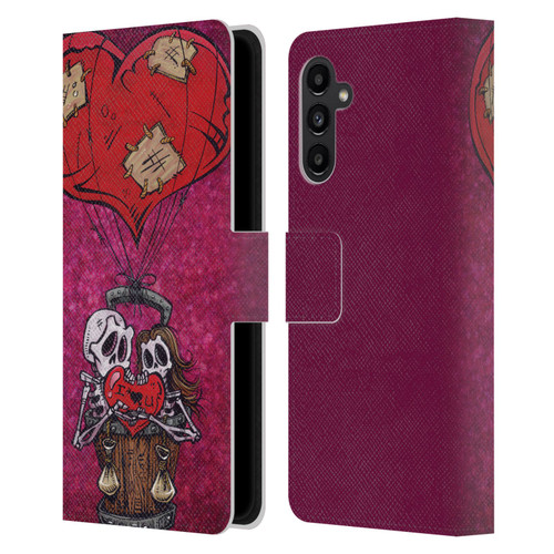 David Lozeau Colourful Grunge Day Of The Dead Leather Book Wallet Case Cover For Samsung Galaxy A13 5G (2021)