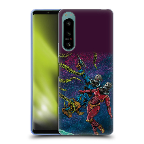 David Lozeau Colourful Grunge Astronaut Space Couple Love Soft Gel Case for Sony Xperia 5 IV