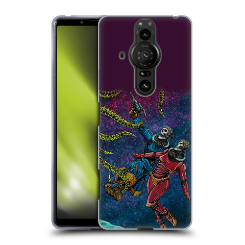 David Lozeau Colourful Grunge Astronaut Space Couple Love Soft Gel Case for Sony Xperia Pro-I