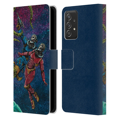 David Lozeau Colourful Grunge Astronaut Space Couple Love Leather Book Wallet Case Cover For Samsung Galaxy A53 5G (2022)