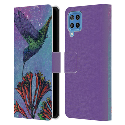 David Lozeau Colourful Grunge The Hummingbird Leather Book Wallet Case Cover For Samsung Galaxy F22 (2021)