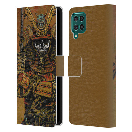 David Lozeau Colourful Grunge Samurai Leather Book Wallet Case Cover For Samsung Galaxy F62 (2021)