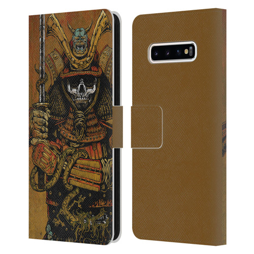 David Lozeau Colourful Grunge Samurai Leather Book Wallet Case Cover For Samsung Galaxy S10+ / S10 Plus