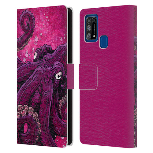 David Lozeau Colourful Grunge Octopus Squid Leather Book Wallet Case Cover For Samsung Galaxy M31 (2020)