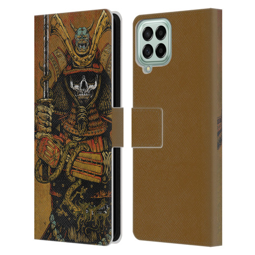 David Lozeau Colourful Grunge Samurai Leather Book Wallet Case Cover For Samsung Galaxy M33 (2022)