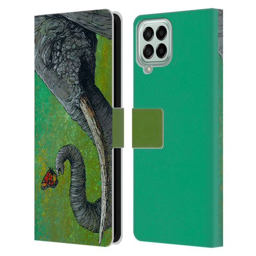 David Lozeau Colourful Grunge The Elephant Leather Book Wallet Case Cover For Samsung Galaxy M53 (2022)