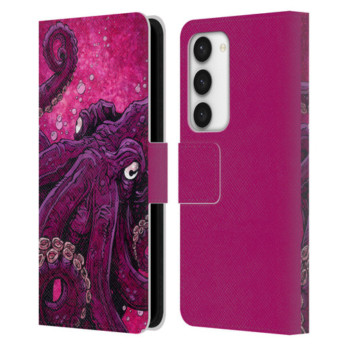 David Lozeau Colourful Grunge Octopus Squid Leather Book Wallet Case Cover For Samsung Galaxy S23 5G