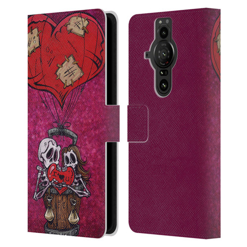 David Lozeau Colourful Grunge Day Of The Dead Leather Book Wallet Case Cover For Sony Xperia Pro-I