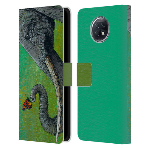 David Lozeau Colourful Grunge The Elephant Leather Book Wallet Case Cover For Xiaomi Redmi Note 9T 5G