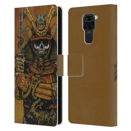 David Lozeau Colourful Grunge Samurai Leather Book Wallet Case Cover For Xiaomi Redmi Note 9 / Redmi 10X 4G