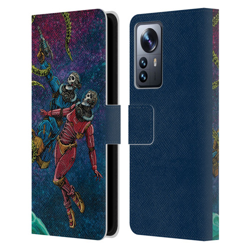 David Lozeau Colourful Grunge Astronaut Space Couple Love Leather Book Wallet Case Cover For Xiaomi 12 Pro