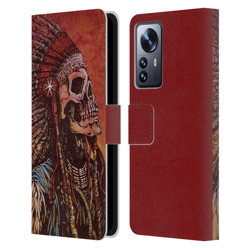 David Lozeau Colourful Grunge Native American Leather Book Wallet Case Cover For Xiaomi 12 Pro