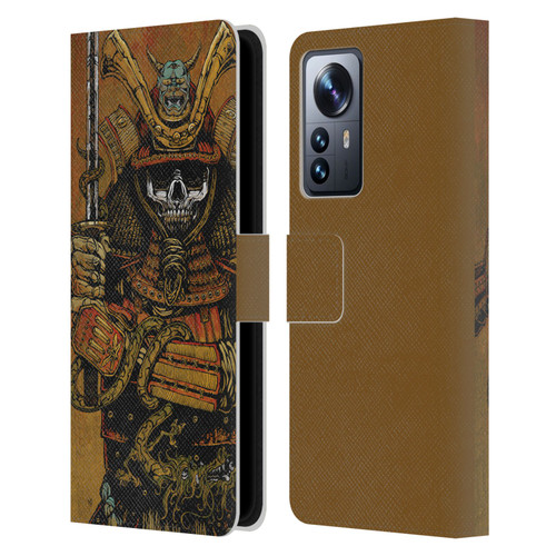 David Lozeau Colourful Grunge Samurai Leather Book Wallet Case Cover For Xiaomi 12 Pro