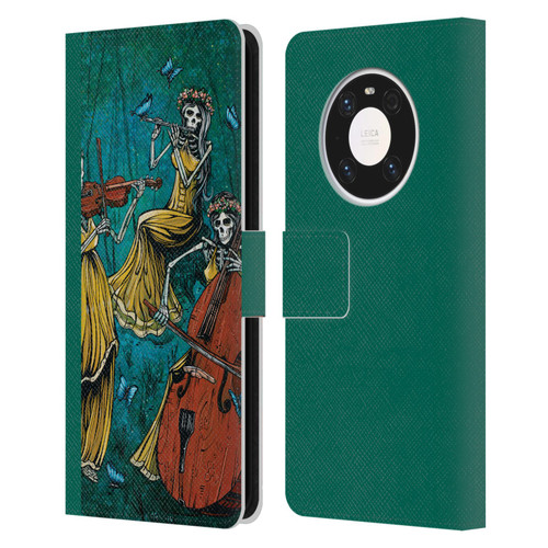 David Lozeau Colourful Art Three Female Leather Book Wallet Case Cover For Huawei Mate 40 Pro 5G