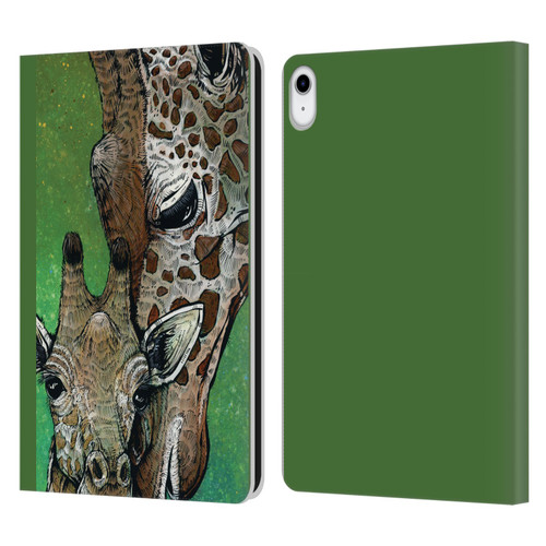 David Lozeau Colourful Art Giraffe Leather Book Wallet Case Cover For Apple iPad 10.9 2022/2025