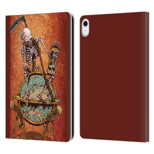 David Lozeau Colourful Art Memento Mori Leather Book Wallet Case Cover For Apple iPad 10.9 2022/2025