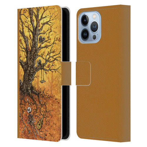 David Lozeau Colourful Art Tree Of Life Leather Book Wallet Case Cover For Apple iPhone 13 Pro Max