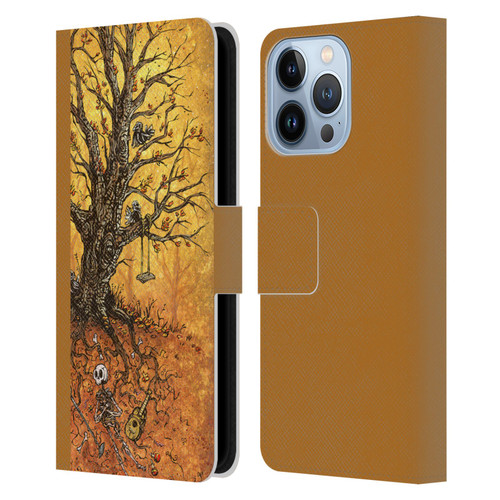 David Lozeau Colourful Art Tree Of Life Leather Book Wallet Case Cover For Apple iPhone 13 Pro