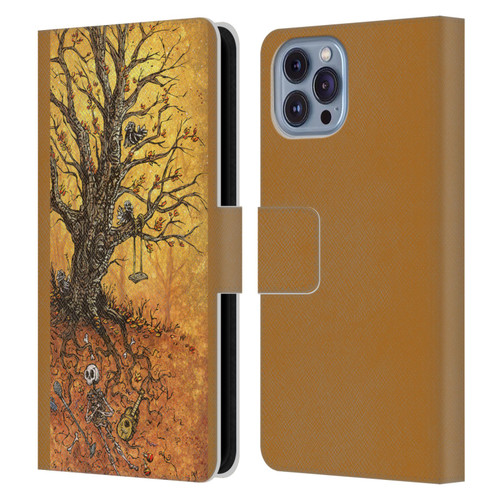 David Lozeau Colourful Art Tree Of Life Leather Book Wallet Case Cover For Apple iPhone 14
