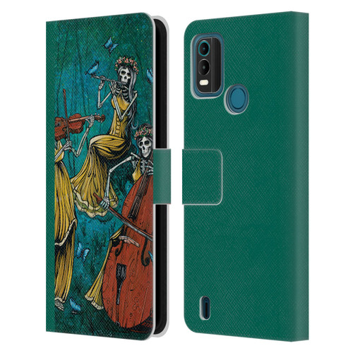 David Lozeau Colourful Art Three Female Leather Book Wallet Case Cover For Nokia G11 Plus
