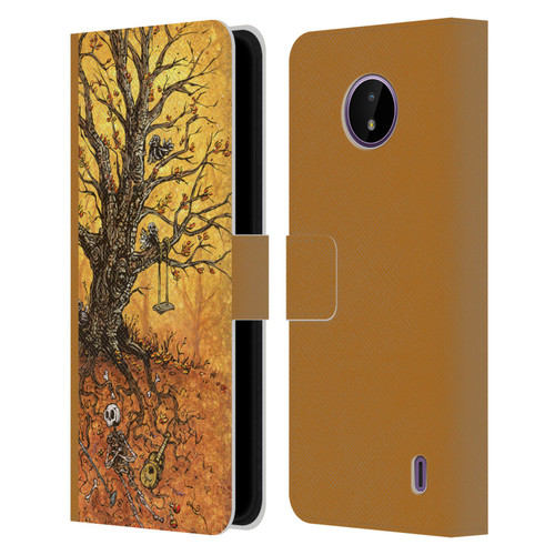David Lozeau Colourful Art Tree Of Life Leather Book Wallet Case Cover For Nokia C10 / C20