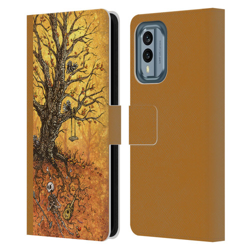 David Lozeau Colourful Art Tree Of Life Leather Book Wallet Case Cover For Nokia X30