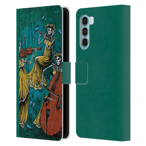 David Lozeau Colourful Art Three Female Leather Book Wallet Case Cover For Motorola Edge S30 / Moto G200 5G