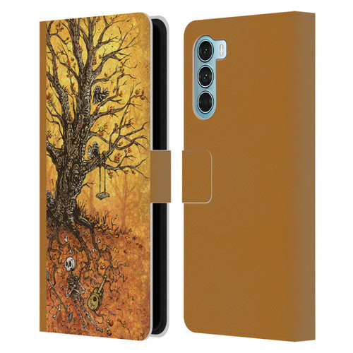 David Lozeau Colourful Art Tree Of Life Leather Book Wallet Case Cover For Motorola Edge S30 / Moto G200 5G