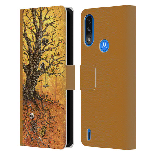 David Lozeau Colourful Art Tree Of Life Leather Book Wallet Case Cover For Motorola Moto E7 Power / Moto E7i Power