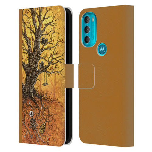 David Lozeau Colourful Art Tree Of Life Leather Book Wallet Case Cover For Motorola Moto G71 5G