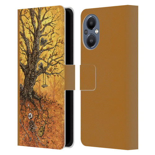 David Lozeau Colourful Art Tree Of Life Leather Book Wallet Case Cover For OnePlus Nord N20 5G