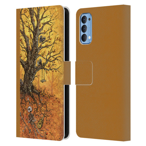 David Lozeau Colourful Art Tree Of Life Leather Book Wallet Case Cover For OPPO Reno 4 5G