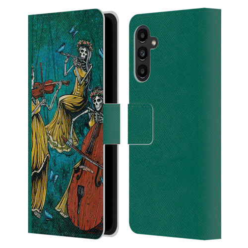 David Lozeau Colourful Art Three Female Leather Book Wallet Case Cover For Samsung Galaxy A13 5G (2021)