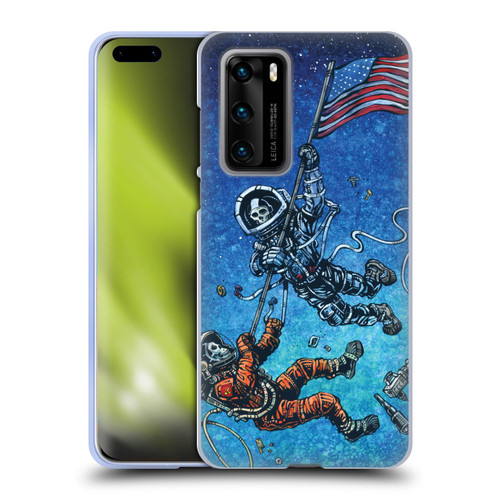 David Lozeau Skeleton Grunge Astronaut Battle Soft Gel Case for Huawei P40 5G