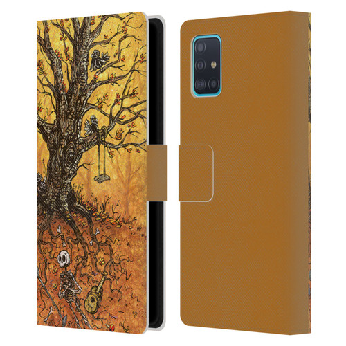 David Lozeau Colourful Art Tree Of Life Leather Book Wallet Case Cover For Samsung Galaxy A51 (2019)
